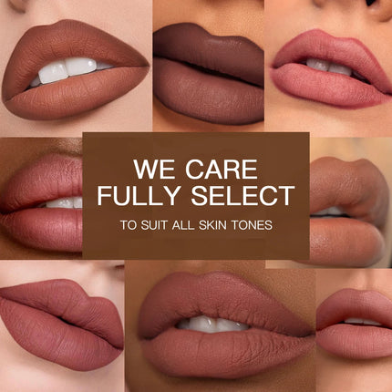 USHAS 12 Color Matte Lipstick Set Long-lasting Waterproof Lipstick + Lip Liner Set Easy Coloring Non-Stick Cup Lip Makeup Suit