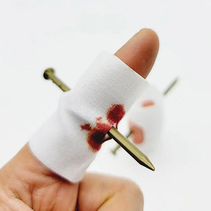 1-5 Fake Nail Through Finger Prank Toy Fool Toys Blood Prank Magic Prop Scare Trick Joke Toy Kids Novelty Magic Friend Halloween