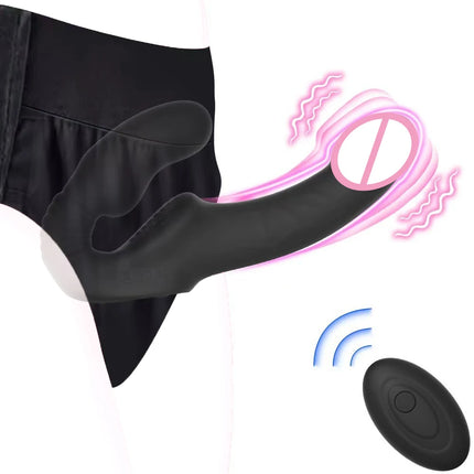 Strapless Strap-on Dildos Vibrator with Remote Control for Women Lesbian Couples, G Spot Sex Toys With Clitoris Stimulator