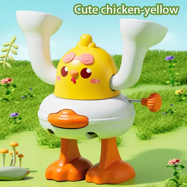 Children's Wind-up Somersault Toys, Cartoon Little Yellow Duck and Chick Toys, Baby Early Education Toys