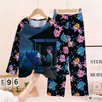 2026 Autumn Children Pajama Sets Cartoon Hunter Sleepwear for Kids 2-14years Teen Pijamas Boys Girls Loungewear Baby Clothes