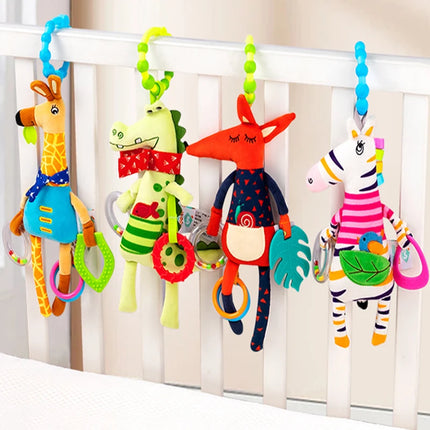 Baby Rattles Soft Giraffe Infant Crib Bed Stroller Spiral For Newborns Car Seat Early Education Development Handle Toys Gifts