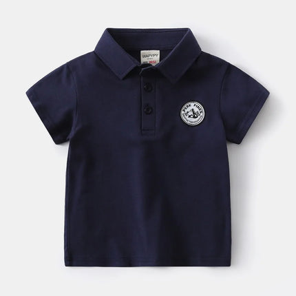2-6Y Kids Short Sleeve Polo Shirt Summer Girls Boys Collar T-Shirt Stylish Button Design Casual Children's Boy's Clothing Tops