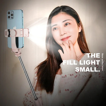 Bluetooth Remote Extendable Selfie Stick Tripod Stand for iPhone Samsung, Tiktok Live Streaming Portable Telescopic Phone Stand