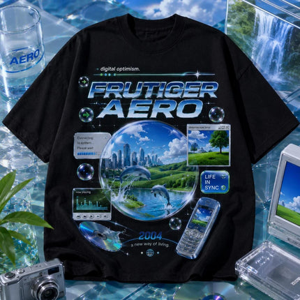 Frutiger Metro T-shirt Y2K Graphic Tee Frutiger Aero Mcbling 2026 Summer New Men Women Fashion Y2K Cotton T-shirt Street Wear