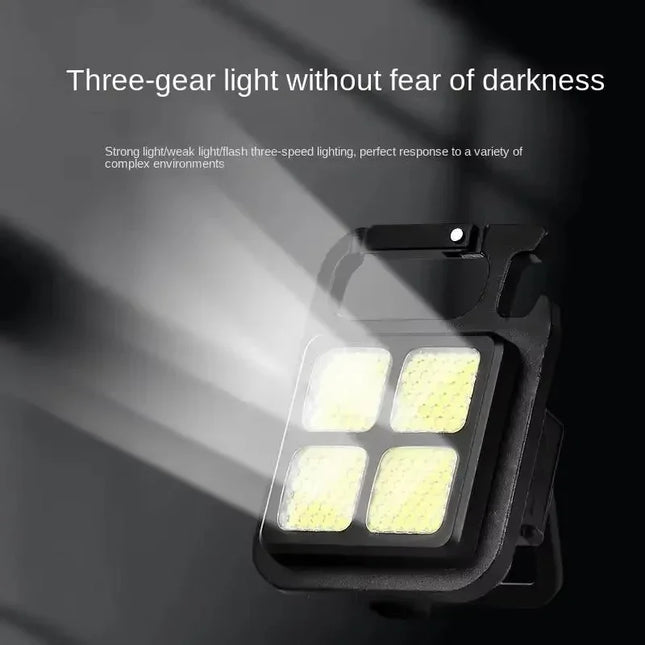 COB Flashlight LED Mini Protable Keychain Lamp High Bright Multifunctional Camping Lamp Outdoor Camping Torch Fishing Work Light