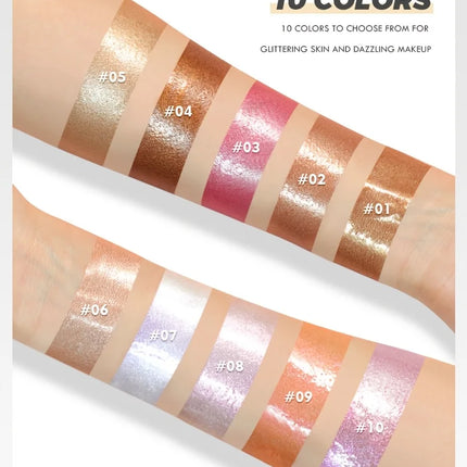 9 colors of liquid highlighter, waterproof  and not easy to fade, multi-functional, cheeks & eyes & face & lips & body