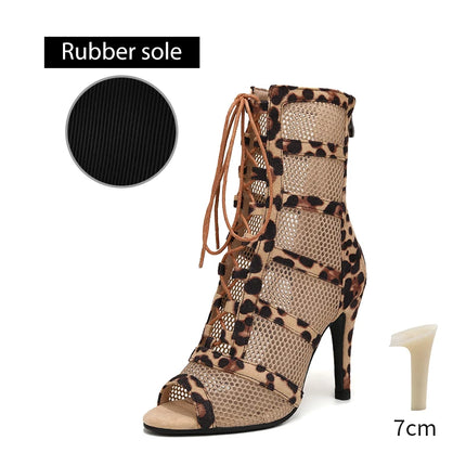 DKZSYIM Dance Boots Latin Women Ballroom Dance Shoes Ladies Girls Soft Soles Tango/Salsa Dance Shoes Sexy Thin Heel 7cm-11cm