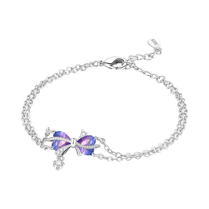 Original 925 Sterling Silver Butterfly Bracelet Zirconia Tennis Ball Women Fashion Simple Engagement Wedding Charm Jewelry Gift