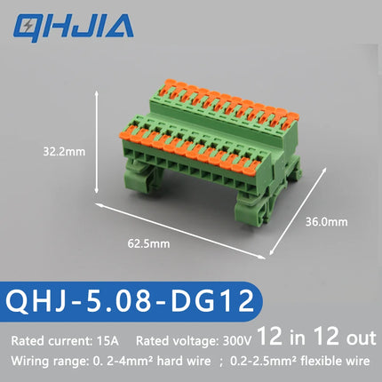 5.08 Threaded Terminal - Welding Free Docking  Handle Spring Plug Quick Connect Suitable for LED Terminal Blocks