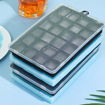 Silicone Ice Cube Mold Reusable Square Ice Cube Molds with Lid Whiskey Cocktail Freezer DIY Ice Maker Barware Kitchen Gadgets