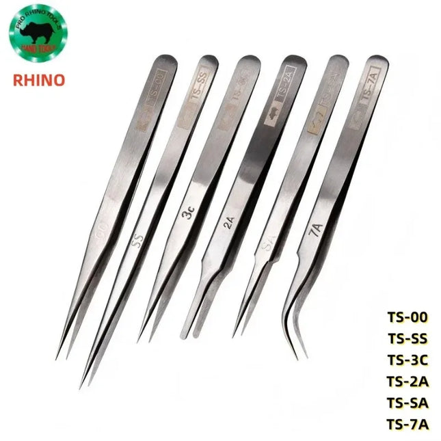 Japan RHINO Tweezers (TS-00/2A/3C/7A/SA/SS) - Precision, for Watch/Phone/Electronics/Jewelry Repair, Hand Tool