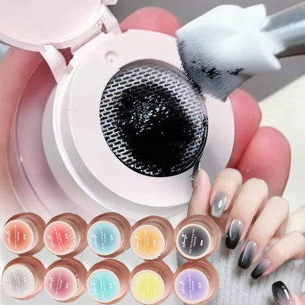 1Jar Cushion Patting Gel Polish Ombre Black White Peach Pat Pat Gel Nail Polish Drawing Liner French Nail Cushion Gradient Gel