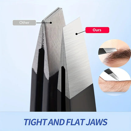 Precision Stainless Steel Eyebrow Tweezers Unscented Hair Removal & Grooming Tool, Durable Facial Care Accessory