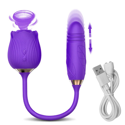 Clit Sucker Vibrator for Women Sucking Clitoris Stimulator with Thrusting Egg Female Masturbation Adult Goods Sex Toys for Women