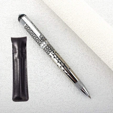 1pc Luxury Metal Round Ballpoint Pen | Retractable Stainless Steel Painted Ballpoint Pen, Elegant Signature Pen | Gift Choice