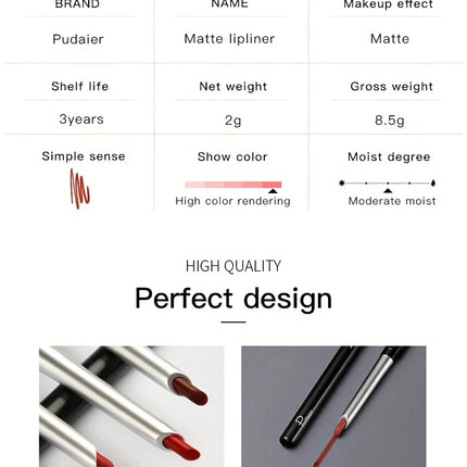 Waterproof Matte Lipliner Pencil Red Contour Tint Lipstick Long Lasting Non-stick Cup Moisturising Lips Makeup Cosmetic
