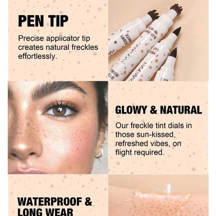 3 in 1 Natural Simulation Freckle Stamp Pen Waterproof Easy Color Freckle Dot Pen Face Fake Freckles Eyeliner Lasting Makeup