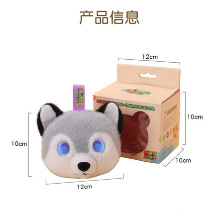 Intelligent AI early education plush Husky chat partner, 66 international languages, holiday gift giving friends