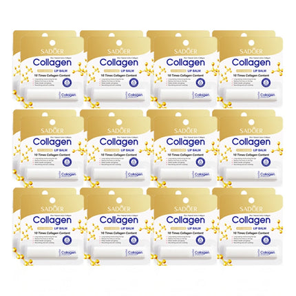 24pcs SADOER Collagen Lip Balm Moisturizing Anti Wrinkles Anti-aging Nourishing Hydrating Lipstick Lips Skin Care Products