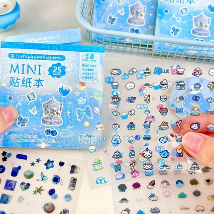 Cartoon Mini Sticker Book Tiny Pet Food Stickers Book Children Girls Nail Sticker Decor DIY Notebook Scrapbook Planner Decals
