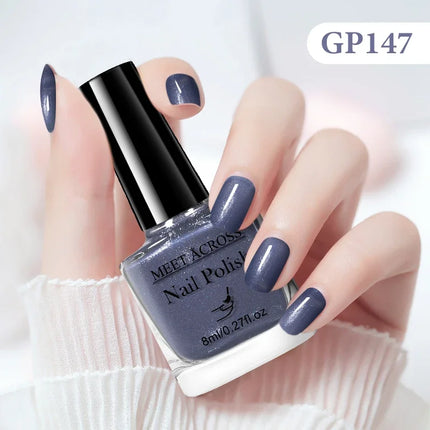 MEET ACROSS 8ml Glass Bottle Water-Based Peel Off Nail Polish Colorful Air Dry Nail Art Varnish Nails Manicure No Need Lamp