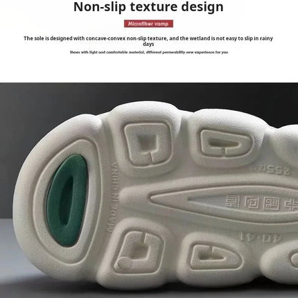 Men Thick Sole Summer Beach Slides Bathroom Anti Slip Slipper Soft Sandals Simplicity Ultra Light Letter Shoes Men Slippers
