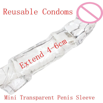 Premium Silicone Penis Extender Sleeve–Reusable Male Enhancement Delay Ejaculation Cover for Men,Penis Pump Attachment Adult Toy