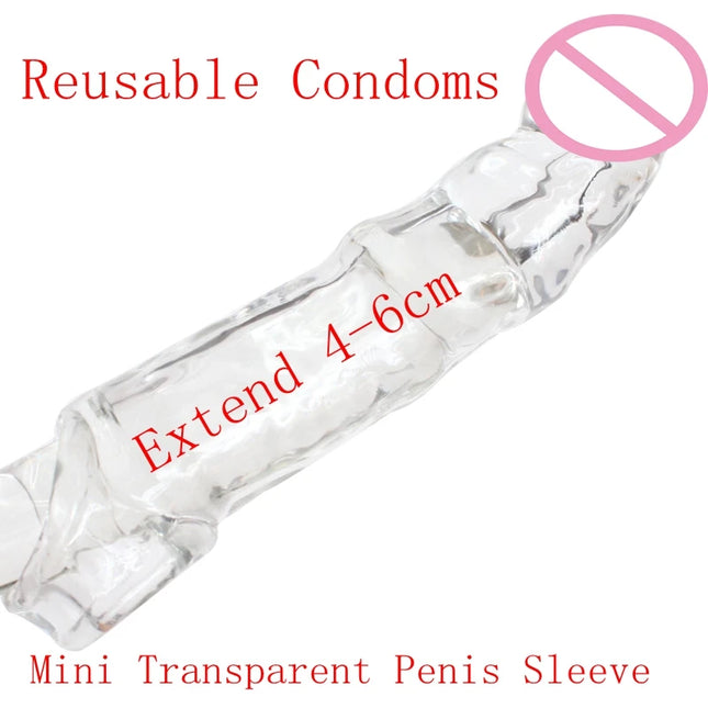 Premium Silicone Penis Extender Sleeve–Reusable Male Enhancement Delay Ejaculation Cover for Men,Penis Pump Attachment Adult Toy