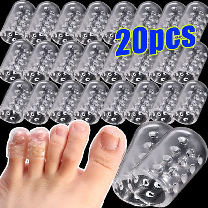 20/10/5/1pcsToes Covers Elasticity Silicone Toe Caps Women Men Gel Little Toe Tube Protector Anti-Friction Breathable Foot Care
