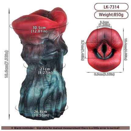 SHAZ Unique Monster Big Mouth Stroker, Realistic Lip Internal Texture, Gradient Two-Tone Soft Silicone, Adult Toy For Collection