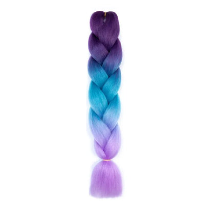 Synthetic Jumbo Braids Hair 24Inch Braiding Hair Extensions Ombre Fake Hair For Crochet Box Braid Blue Purple for Women