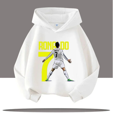 Autumn Cartoon CR7 Ronaldo Print Children's Hoodies Long Sleeve Sweatshirt Boy Football Star Casual Kid Warm Pullover Clothing