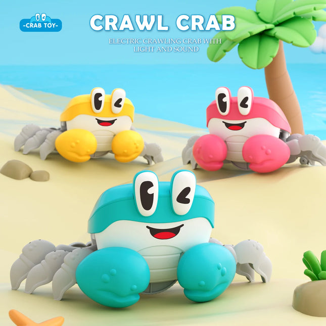 Cartoon Crab Toys for Kids, Electric Pets Musical Dancing Crab Toy Run Away Interactive Gifts for Toddler Baby