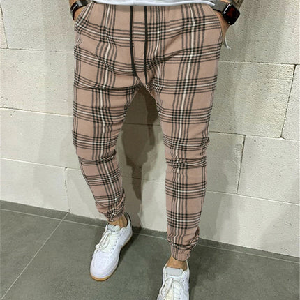 Mens Drawstring Lattice Pants Trousers with Bound Feet Style Casual Comfortable Breathable Loose Fit Long Leggings
