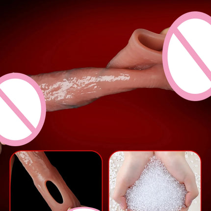 Penis Sleeve Food Grade Silicone Penis Extender Delay Ejaculation Adult Sex Toy Couples Pleasure Reusable Condom Cock Dick Ring