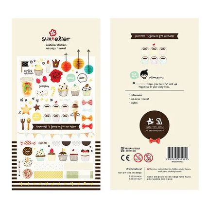 Suatelier Foods Stickers Aesthetic Scrapbooking Cute Junk Journal Ephemera Korean Deco Sticker Planner Diary DIY Craft Supplies