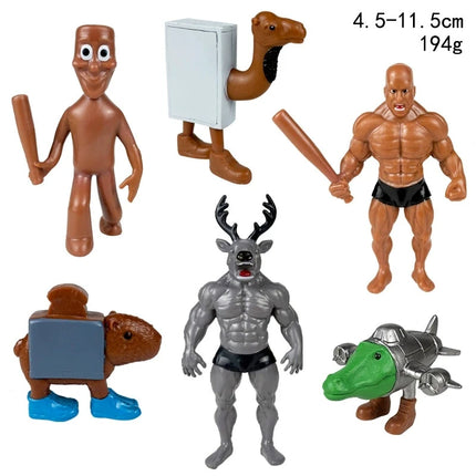 Tungtungtung Shanhaijing Wooden Stick Man Shark Model Funny Doll Action Figures Decorations PVC Toys Collectible Kid Boy Gifts