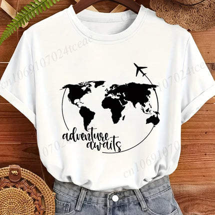 Travel Shirt,Vacation T-Shirts,World Map Tops Tees,Airplane Mode Women's Men T-Shirts,Adventure Tee Clothing,Traveler Gift