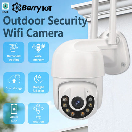 2MP outdoor wireless WIFI surveillance camera full-color night vision CCTV baby monitor two-way voice automatic tracking ICSEE
