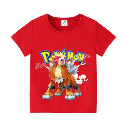 Pokemon Pikachu Boy Girl T Shirt Cute Cartoon Baby Clothes Squirtle Gengar T-Shirts Charmander Eevee Print Tees Kids Summer Tops
