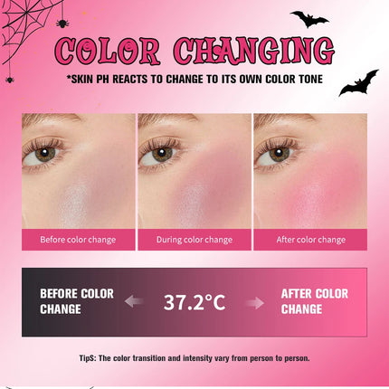 PH Color Changing Magical Black Cream Long-wearing Blush Cheeks Lips Natural Pink Moisturize Long Lasting Makeup Cosmetics