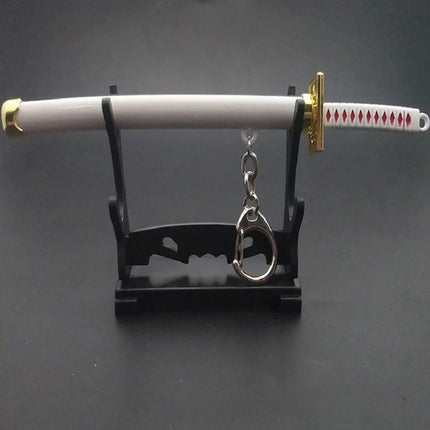 Anime Keychain Roronoa Zoro Samurai Sword Metal Key Ring Scabbard Keyring Katana Buckle Key Chain Unisex Jewelry Gift