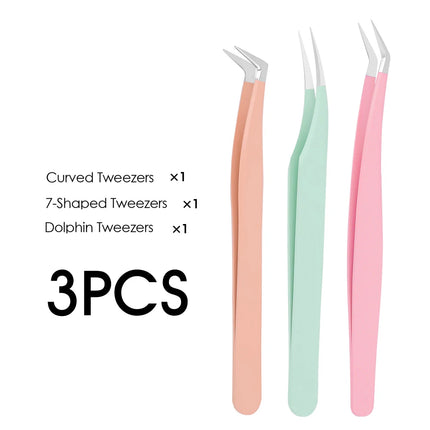 New Arrival 402 Stainless Steel Lash Grafting Tools 45 Degree Non-magnetic High Precision Curved Lashes Tweezers Easy to Operate