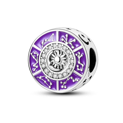 925 Sterling Silver Purple Series Butterfly Aries Gemini Safety Chains Fit Original Bracelet DIY Jewelry Making Gift For Women