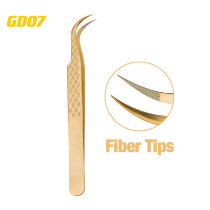 Gemerry Eylashes Tweezers Professional Eyelash Extensions Eyebrows Stainless Steel Fiber Tips Anti-Static Tweezers Tools Makeup