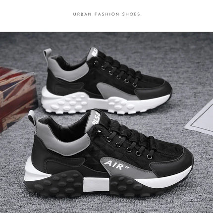 Men's Spring New Sport Shoes Casual Classic Trendy Thick Bottom Leisure Shoes Breathable Microfiber Upgraded Spring Autumn