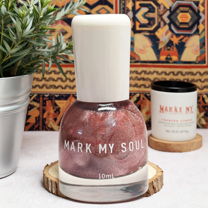 S148 Honey Glow 10ml No-Bake Cat Eye Nail Polish. Honey Glow red base with rouge fragments. Quick-drying, long-lasting