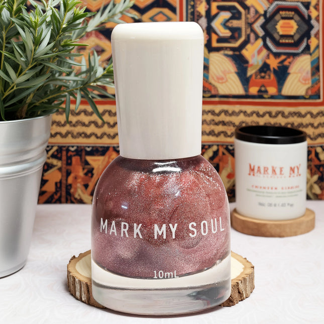 S148 Honey Glow 10ml No-Bake Cat Eye Nail Polish. Honey Glow red base with rouge fragments. Quick-drying, long-lasting