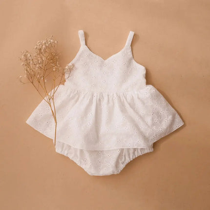 White Lace Baby Girl Romper Cute Cotton Newborn Baby Girl Dress Summer Baby Dress